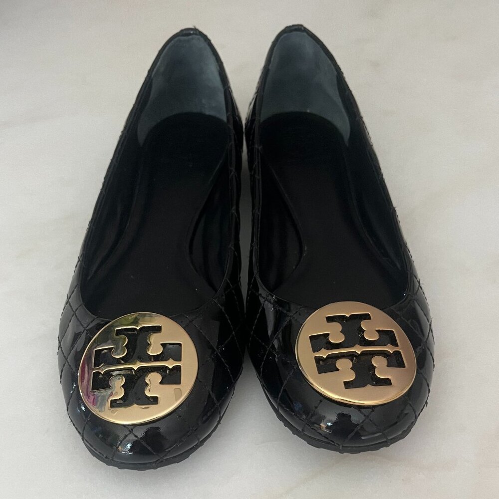 Tory Burch Patent Quilted Flats